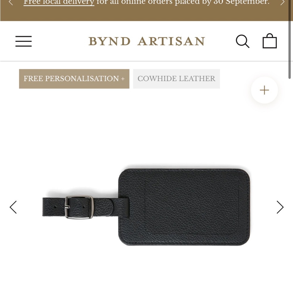 Bynd Arrisan - Pink and Grey Leather Tag with box